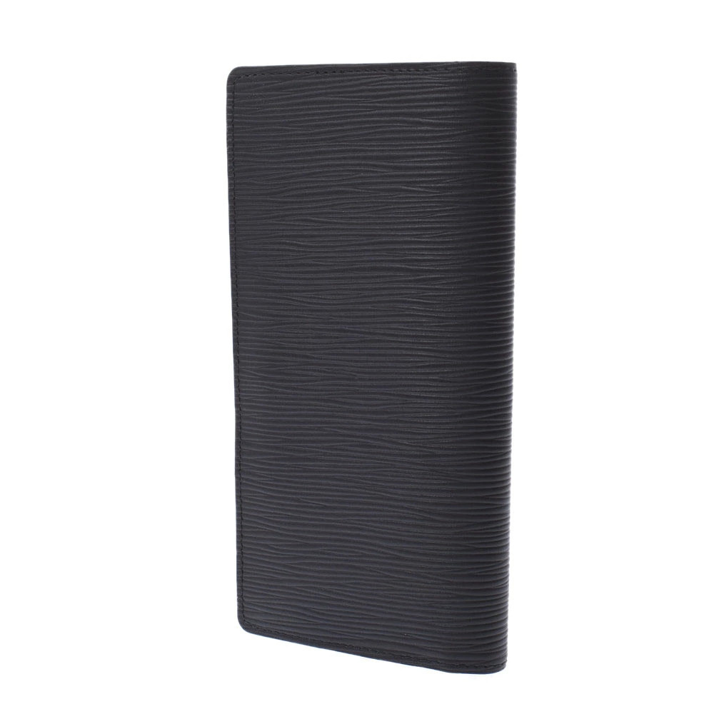 Louis Vuitton Brazza Portefeuille Black Epi Noir Long Leather Wallet Black